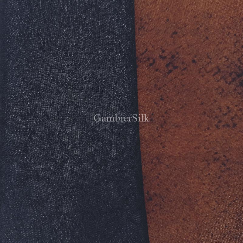 祥云纹莨纱100%桑蚕丝传统香云纱面料